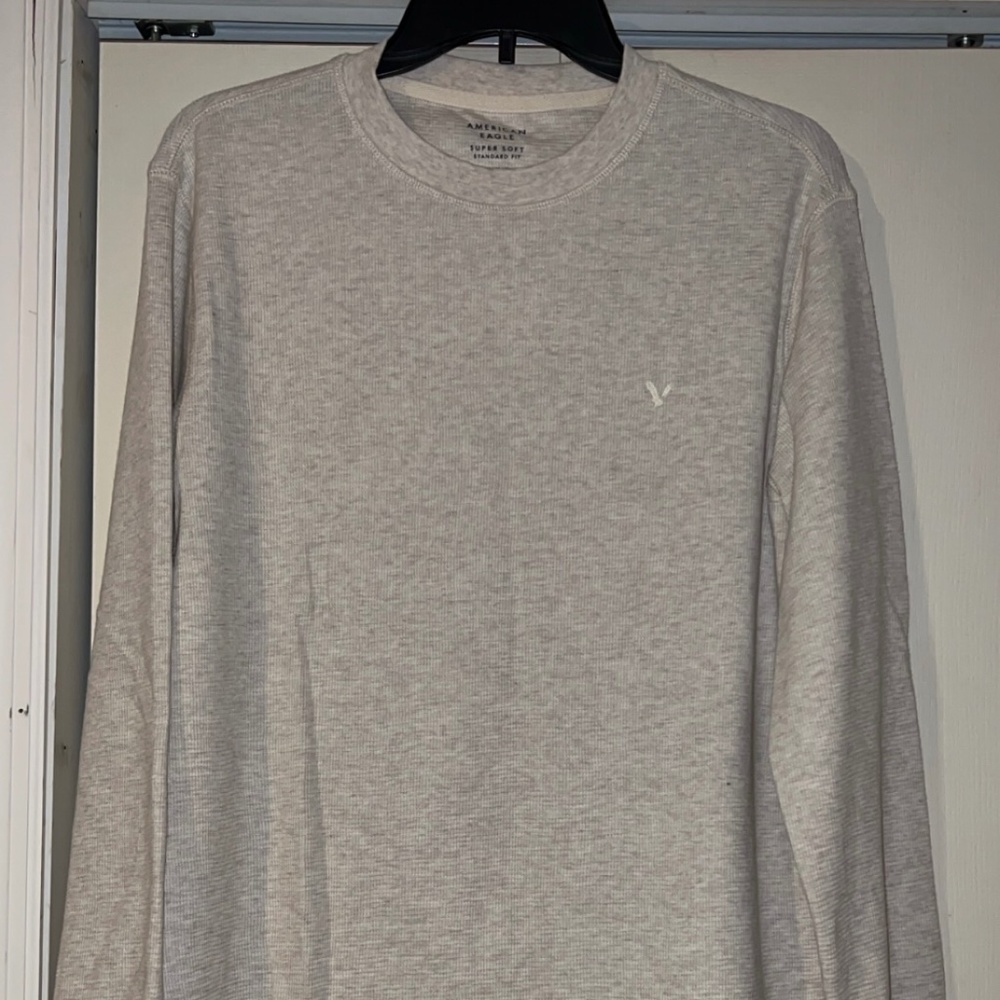 American Eagle Legend Mens Cream Long Sleeve Thermal T Shirt